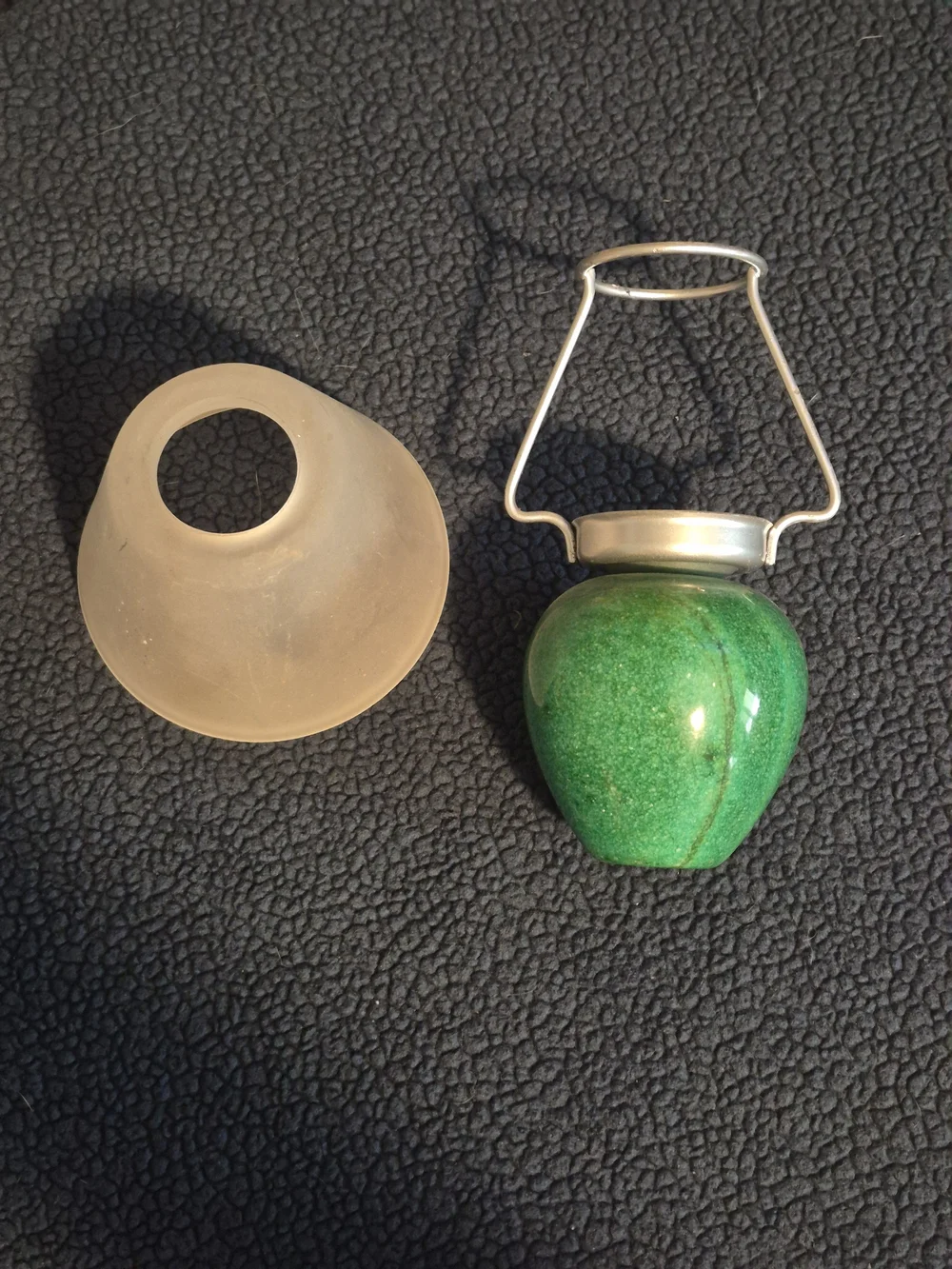 Vintage Miniature Green Marble Tea Light Accent Lamp